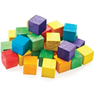 קוביות עץ טבעי 15 מ"מ, 72 יח