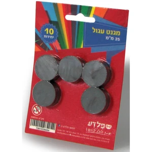 מגנט עגול 25 מ"מ, 10 יח
