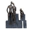 פסל ברונזה 3 נפשות על בלוקים Blocks Family of three Sculpture