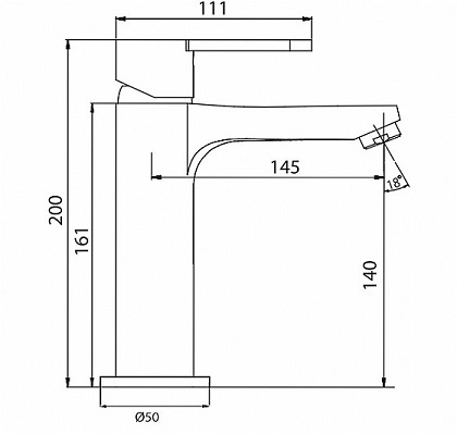 ברז לכיור רחצה סדרת קליר Clear דגם 305343 חמת גוון: כרום מבריק