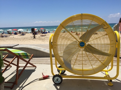 מאוורר תעשייתי תופי "42 חד פאזי 850 וואט כולל עגלה נשיאה