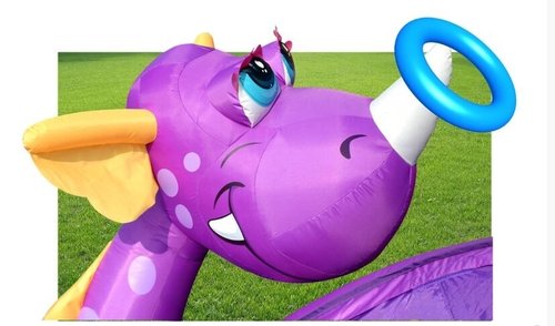 מתקן מתנפח לילדים 9022 מתנפח דרקון עם מגלשה Happy hop