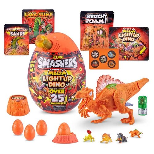 ביצת הפתעות דינו ענקית SMASHERS עונה 4 עם בובה להרכבה, הר געש, סליים לבה ועוד הרבה הפתעות (מגוון צבעים)