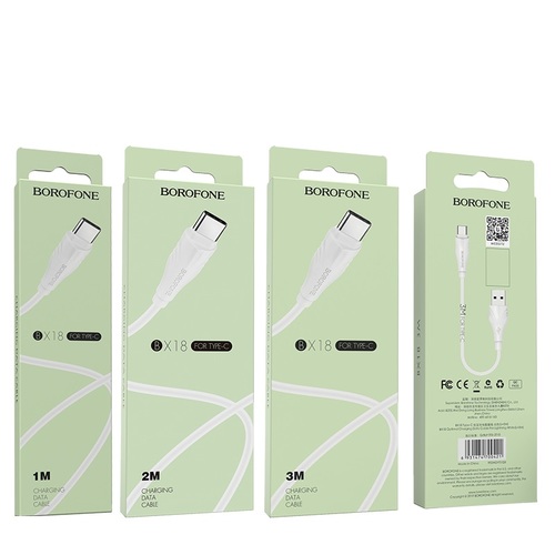 כבל טעינה ודאטה 2 מטר Borofone BX18 USB To Type-C
