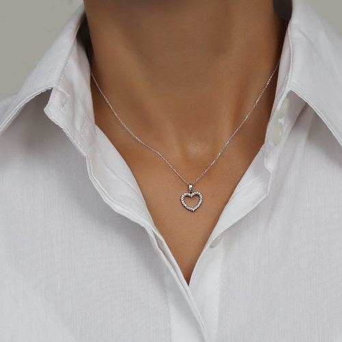 שרשרת ותליון לב יהלומים זהב 14K