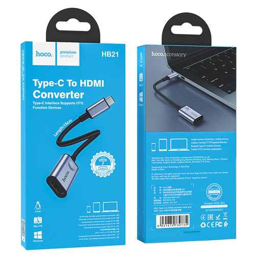 מתאם Hoco. HB21 Type-C to HDMI