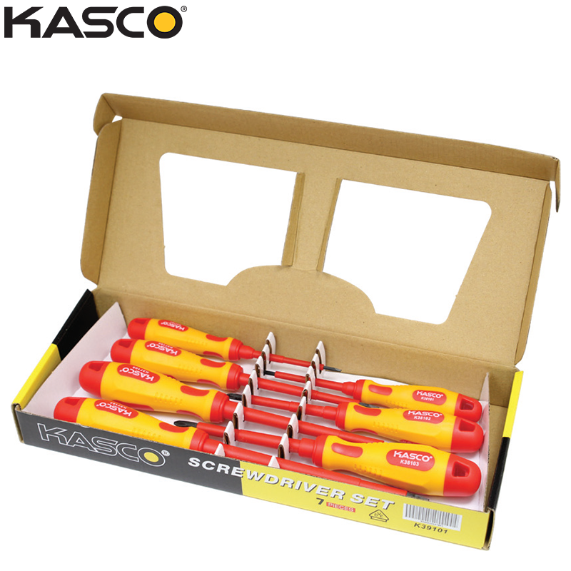 סט 7 מברגים מבודדים KASCO K39101 CR-V VDE 1000V