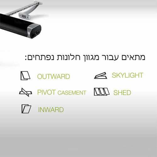 מנוע שרשרת לחלון אוניברסלי 350N 24V דגם COMUNELLO ML35 