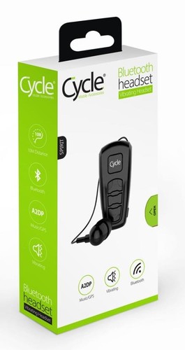 אוזניה אלחוטית Cycle Spirit עם חוט נשלף - צבע שחור
