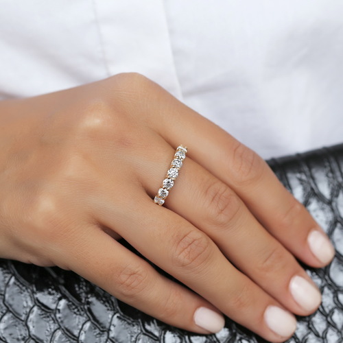 טבעת יהלומים חצי נישואים 1.0CT זהב 14K