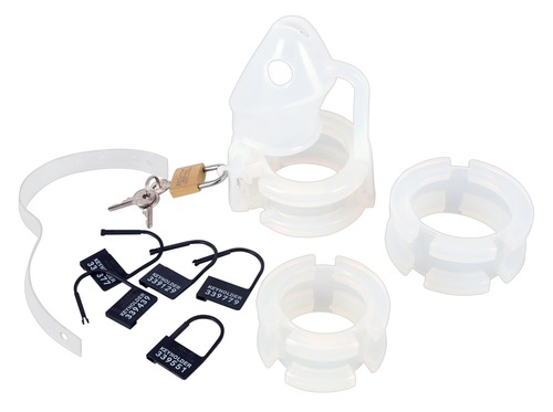 חגורת צניעות לגבר מסיליקון 15 חלקים - Cock Cage Set 15 pcs