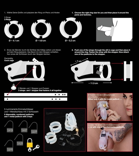 חגורת צניעות לגבר מסיליקון 15 חלקים - Cock Cage Set 15 pcs