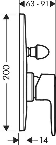 HANSGROHE אינטרפוץ 4 דרך שחור סדרת ורניס 71449670