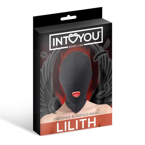 מסיכת פנים מקצועית עם פתח לחדירה מבית Lilith Incognito Mask with Opening in the Mouth Black