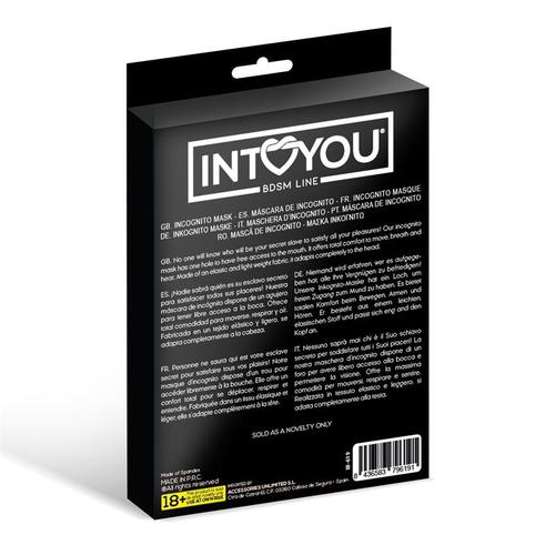 מסיכת פנים מקצועית עם פתח לחדירה מבית Lilith Incognito Mask with Opening in the Mouth Black