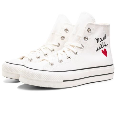 Converse Chuck Taylor All Star Lift - נעליי סניקרס אולסטאר LOVE גבוהות  לנשים (לבן) 35-39 - ALL STAR - נעלי נשים
