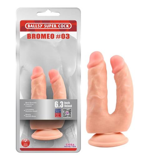 דאבל דילדו נצמד לחדירה כפולה Double Dildo Bromeo 