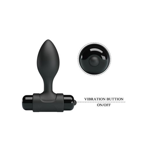 פלאג אנאלי רוטט מסיליקון בעל 10 מצבי רטט Preetylove - Butt Plug With Vibration Silcone  