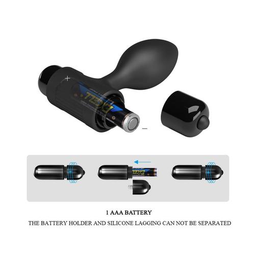 פלאג אנאלי רוטט מסיליקון בעל 10 מצבי רטט Preetylove - Butt Plug With Vibration Silcone  