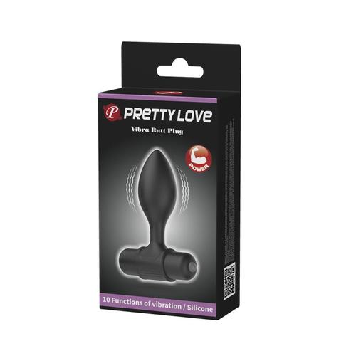 פלאג אנאלי רוטט מסיליקון בעל 10 מצבי רטט Preetylove - Butt Plug With Vibration Silcone  