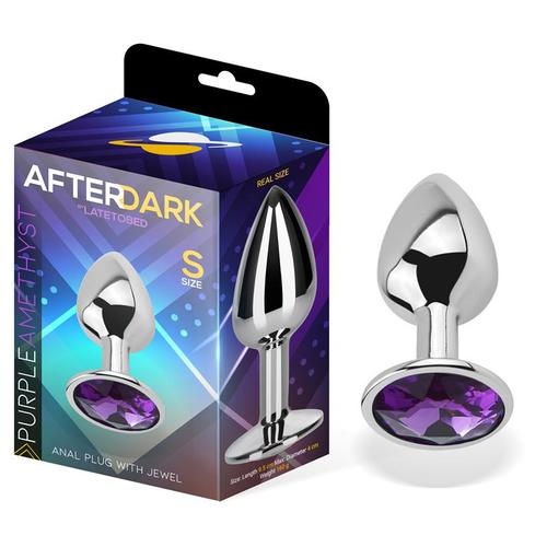 פלאג אנאלי אלומיניום גודל  Butt Plug with Purple Jewel Aluminium -S