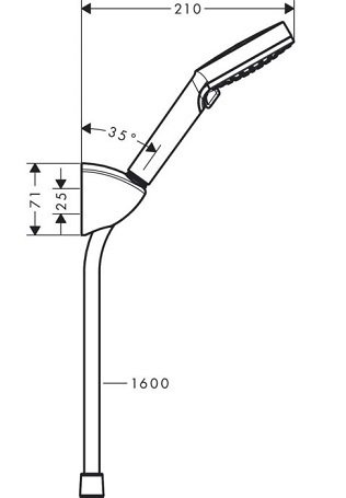 HANSGROHE סט מזלף יד ורניס כרום 26273000