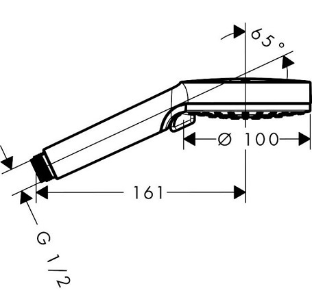 HANSGROHE מזלף יד למקלחת שחור מט דגם 26270670