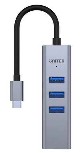 מתאם רשת + מפצל  Unitek uHUB Q4+ 4-in-1 USB-C Ethernet Hub H1904A