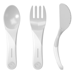 סט הסכו”ם הראשון שלי 3 חלקים לגיל 6 חודשים ומעלה – אפור