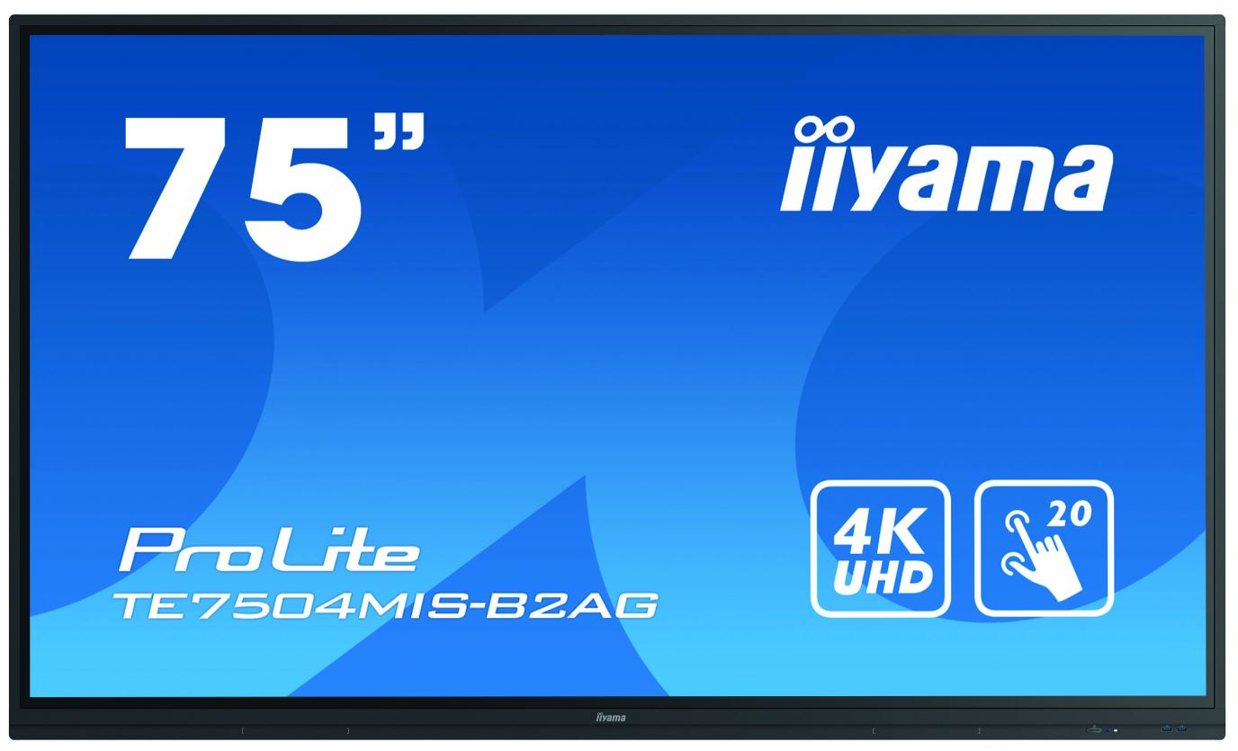 מסך אינטראקטיבי IIYAMA ProLite 75" TE7504MIS-B2AG IPS 20pt Touch 4K Interactive