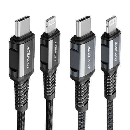 כבל טעינה ודאטה אפור AceFast C1-01 Type-C To Lightning