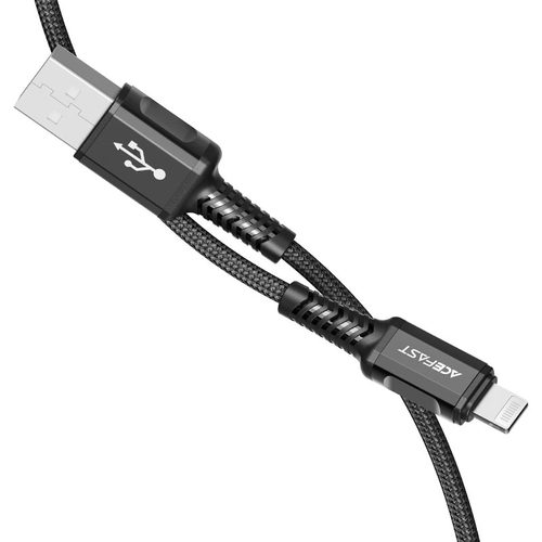 כבל טעינה ודאטה שחור AceFast C1-02 USB-A To Lightning