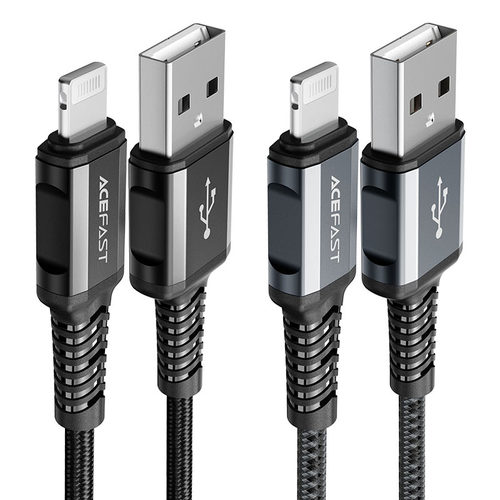 כבל טעינה ודאטה אפור AceFast C1-02 USB-A To Lightning