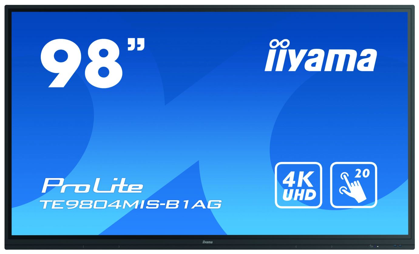 מסך אינטראקטיבי IIYAMA ProLite 98" TE9804MIS-B1AG IPS 20pt Touch 4K Interactive