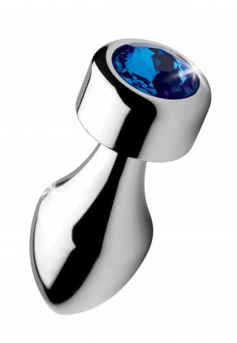 פלאג אנאלי ממתכת אלומיניום ללא ניקל  גודל Xr Brands - Blue Gem Weighted Anal Plug -S