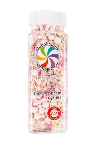 סוכריות קישוט מיקס ורוד בייבי (נשיקות) 120 גרם Decolicious