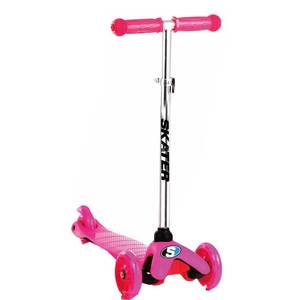 קורקינט עם אורות בגלגלים וכידון מתכוונן ל-3 מצבי גובה Cool SCOOTER - ורוד