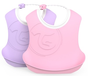 זוג סינרי פלסטיק רך עם סוגר מתכוונן - ורוד / סגול