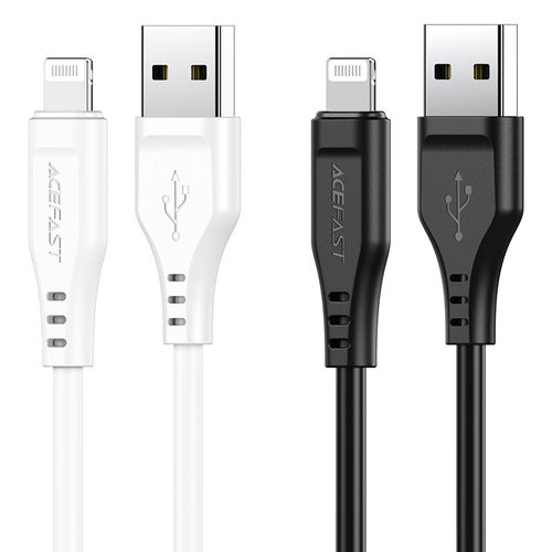כבל טעינה ודאטה לבן AceFast C3-02 USB-A To Lightning TPE