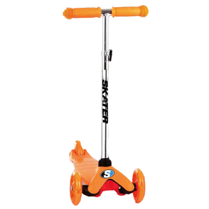 קורקינט עם אורות בגלגלים וכידון מתכוונן ל-3 מצבי גובה Cool SCOOTER - כתום
