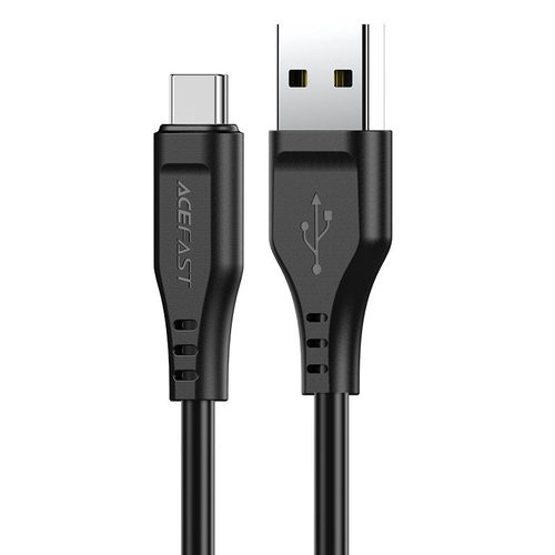 כבל טעינה ודאטה שחור AceFast C3-04 USB-A To Type-C TPE