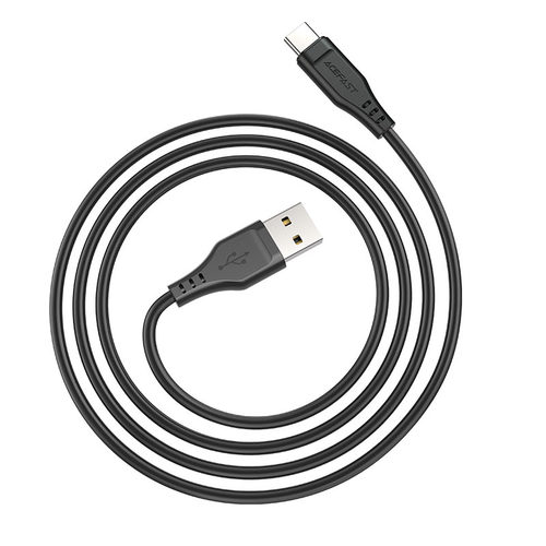 כבל טעינה ודאטה שחור AceFast C3-04 USB-A To Type-C TPE