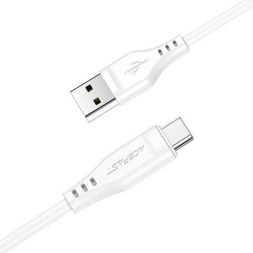 כבל טעינה ודאטה לבן AceFast C3-04 USB-A To Type-C TPE