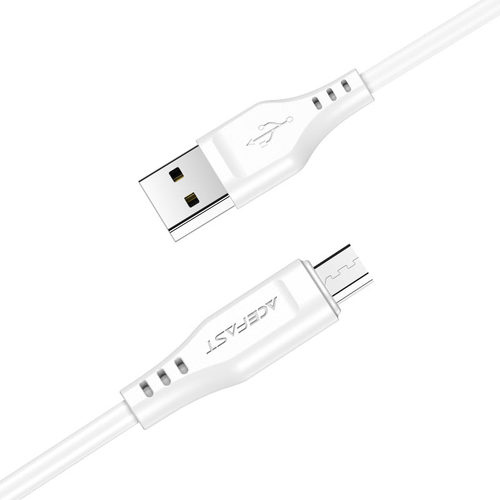 כבל טעינה ודאטה לבן AceFast C3-09 USB-A To Micro-USB TPE
