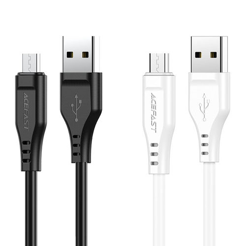 כבל טעינה ודאטה לבן AceFast C3-09 USB-A To Micro-USB TPE