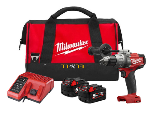 מברגה/מקדחה 18V ללא פחמים + שתי סוללות 5.0AH