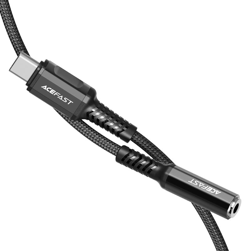 מתאם אודיו נקבה שחור AceFast C1-07 Type-C To DC3.5