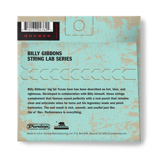 סט מיתרים 0.10 לחשמלית DUNLOP BILLY GIBBONS CUSTOM REV WILLY'S