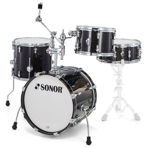 מערכת תופים 4 חלקים (2 אריזות) ללא אביזרים "18 SONOR AQ2 Bop Set TSB 13114 Transp.Stain Black
