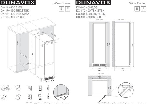  מקרר יין Dunavox DX-143.468B